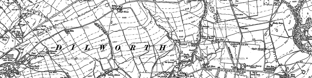 Old map of Ward Green Cross in 1892
