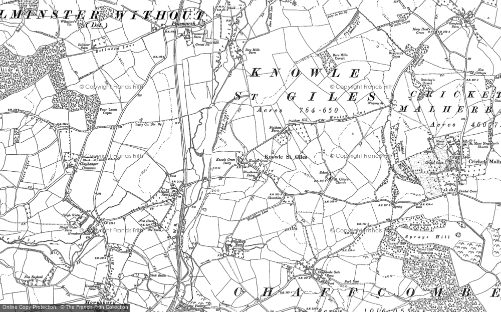 Old Map of Knowle St Giles, 1886 - 1901 in 1886