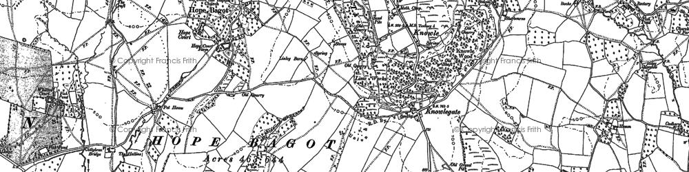 Old map of Knowle in 1883