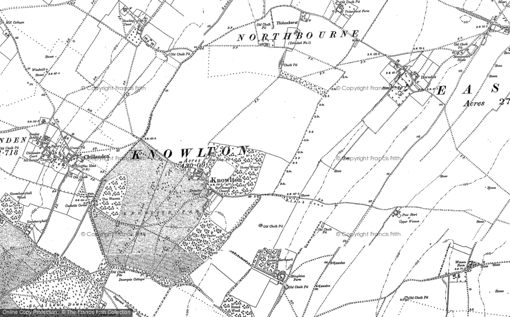 Old Map of Knowlton, 1872 - 1896 in 1872