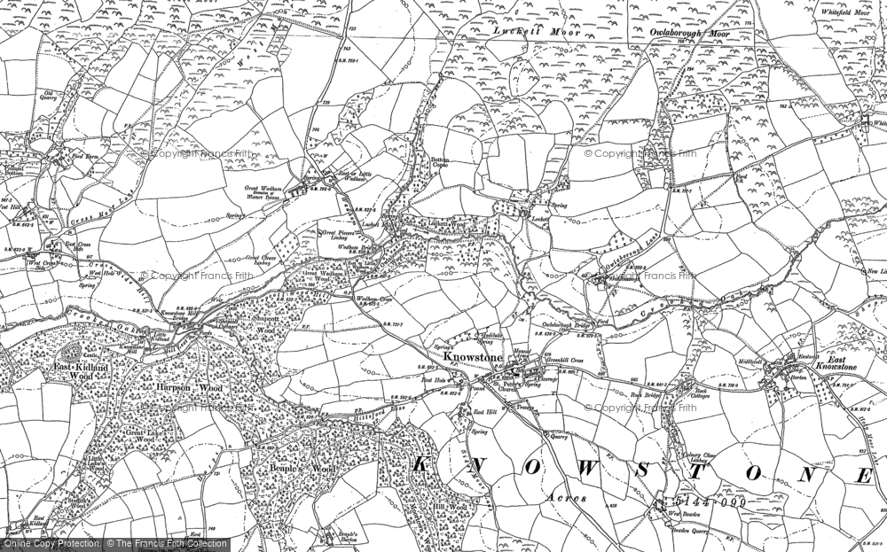 Old Map of Knowstone, 1903 in 1903