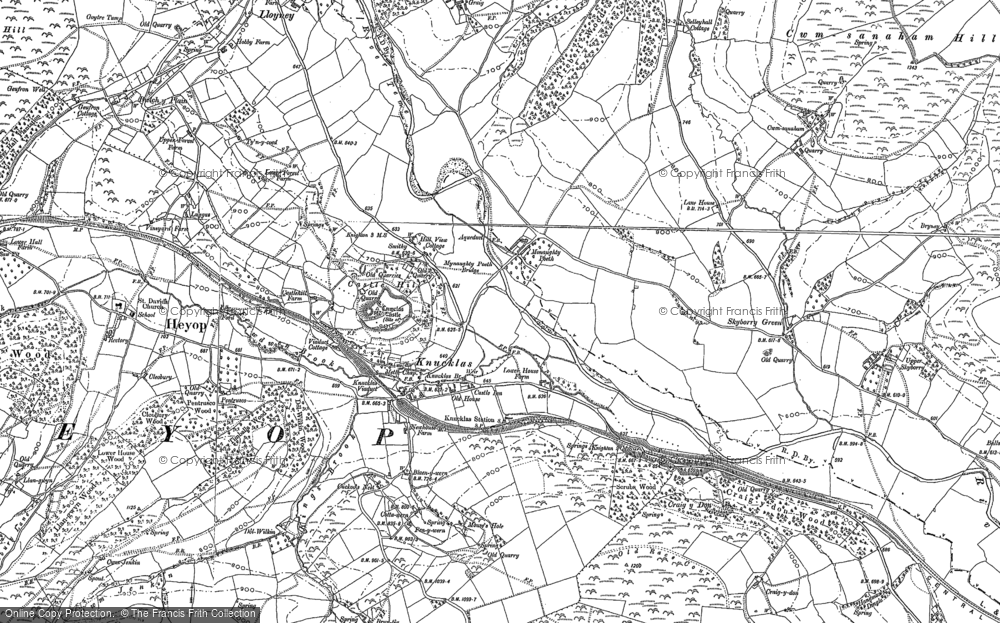 Old Map of Knucklas, 1887 - 1902 in 1887