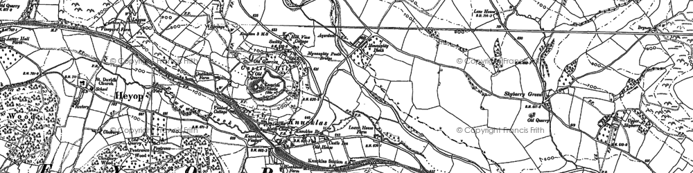 Old map of Knucklas in 1887