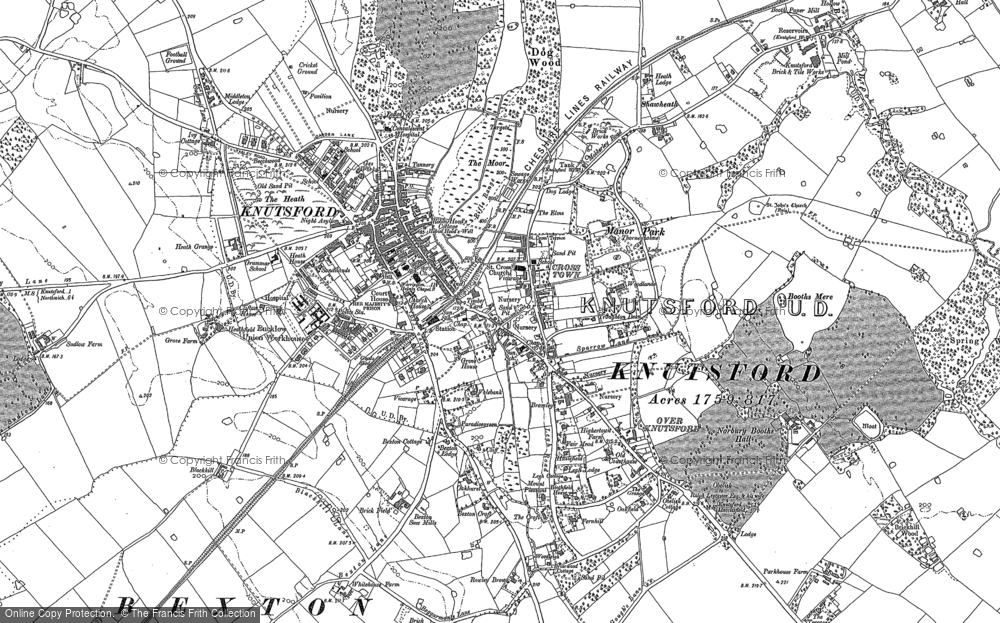 Old Map of Historic Map covering Over Knutsford in 1897
