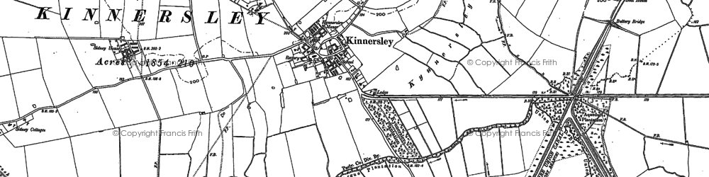 Old map of Kynnersley in 1880