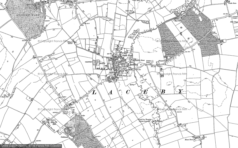 Old Map of Laceby, 1886 - 1887 in 1886