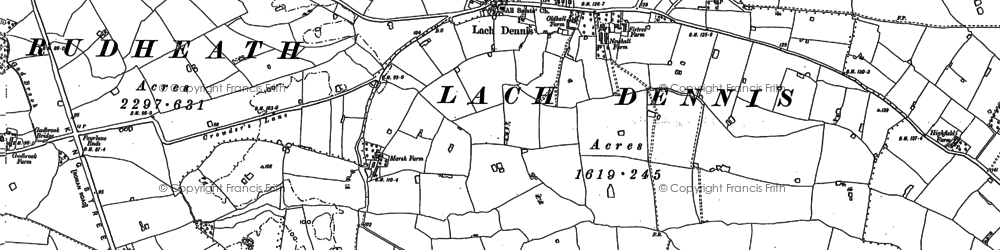 Old map of Birches Hall in 1897
