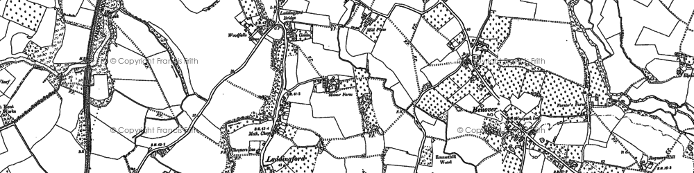 Old map of Beltring in 1895