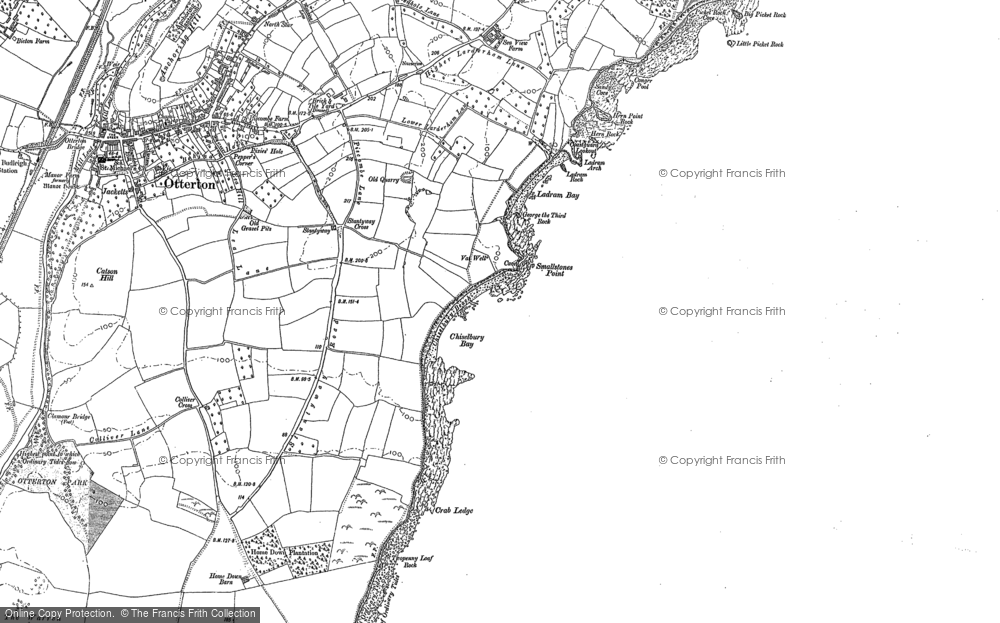 Old Map of Ladram Bay, 1888 - 1903 in 1888