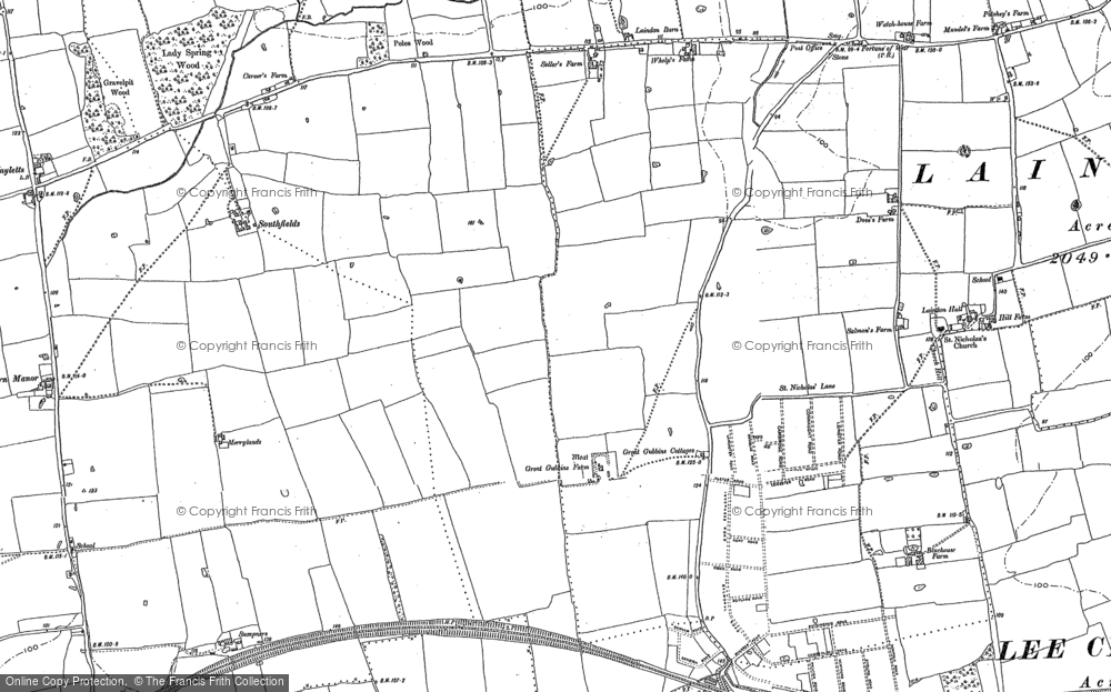 Old Map of Laindon, 1895 in 1895