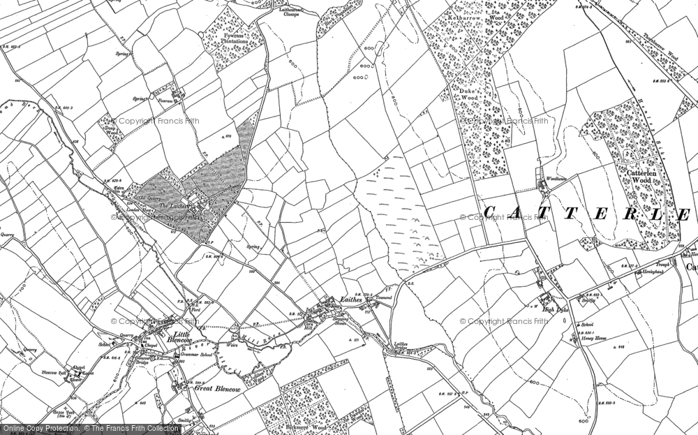 Old Map of Laithes, 1898 in 1898
