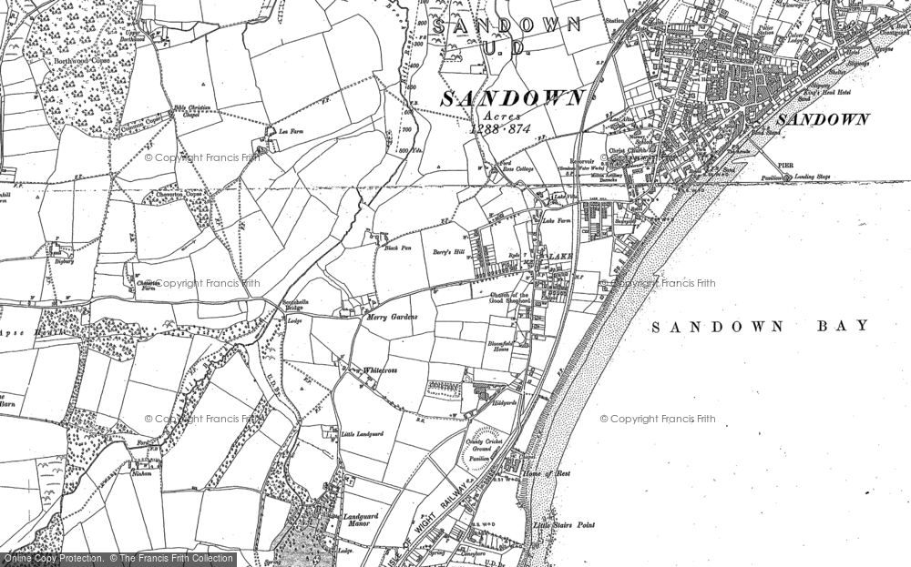 Old Map of Historic Map covering Merrie Gardens in 1907
