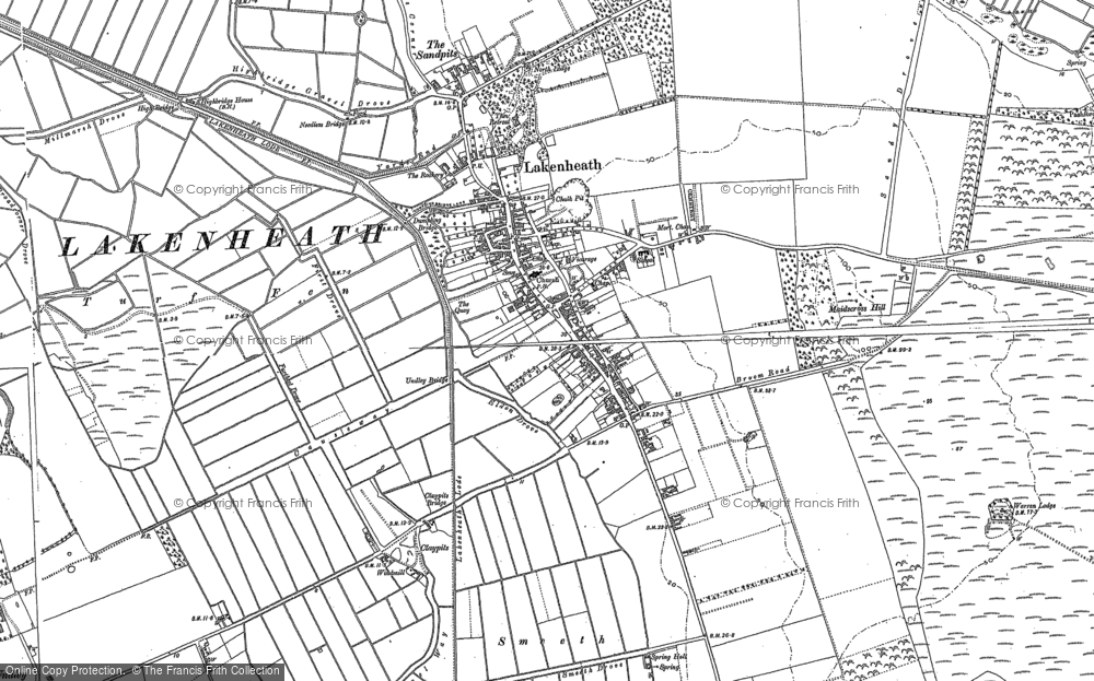 Old Map of Lakenheath, 1881 in 1881