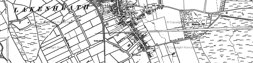 Old map of Undley in 1881