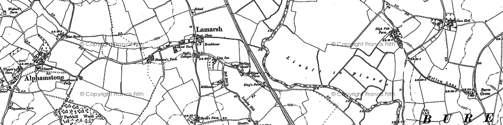 Old map of Lamarsh in 1896