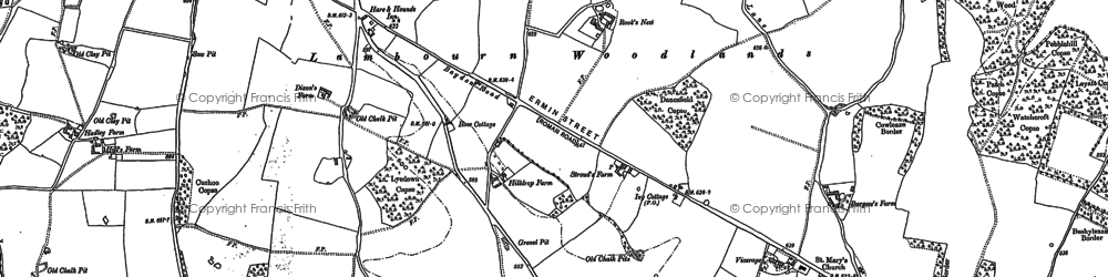 Old map of Lambourn Woodlands in 1909