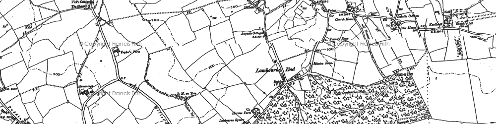 Old map of Lambourne End in 1895