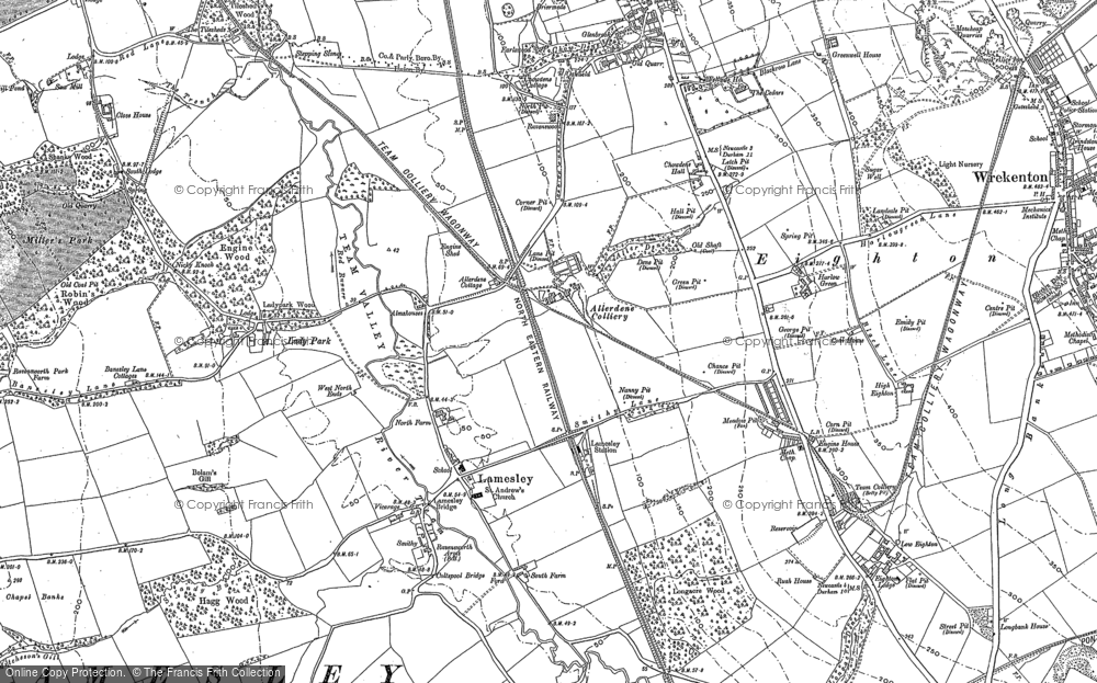 Old Map of Lamesley, 1895 in 1895