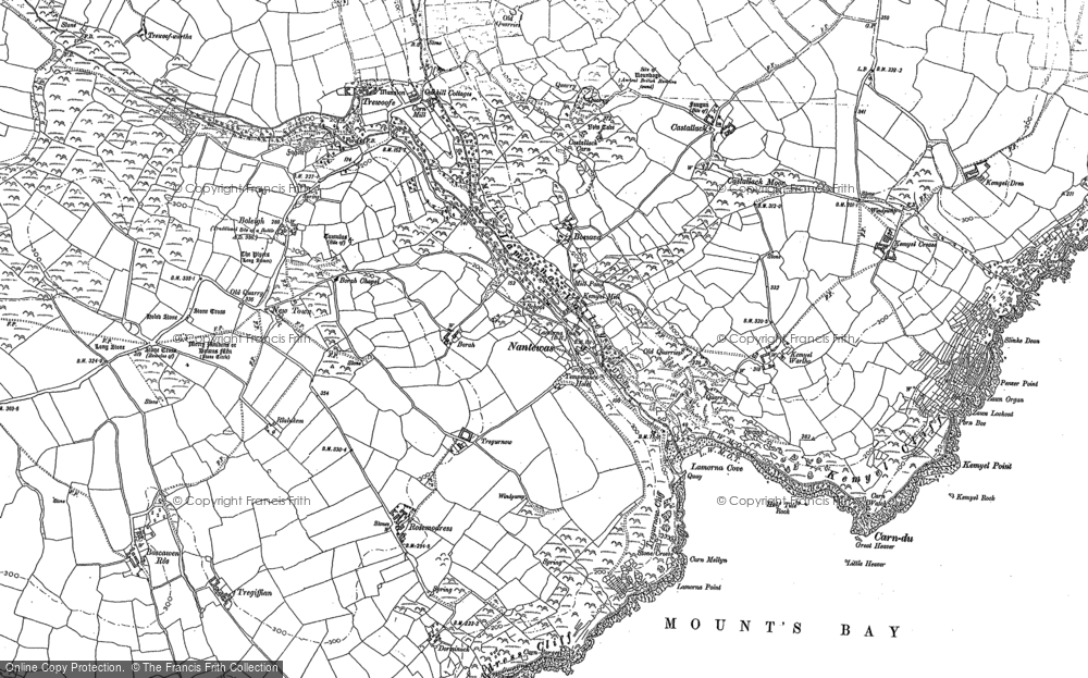 Old Map of Lamorna, 1906 - 1907 in 1906