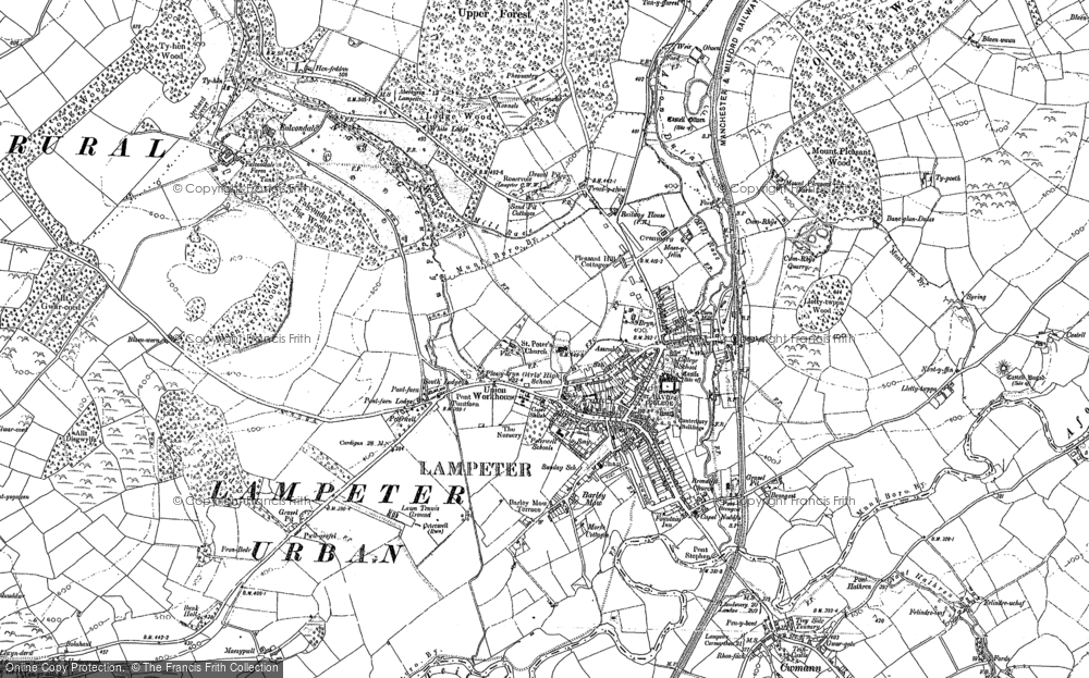Old Map of Lampeter, 1887 - 1904 in 1887