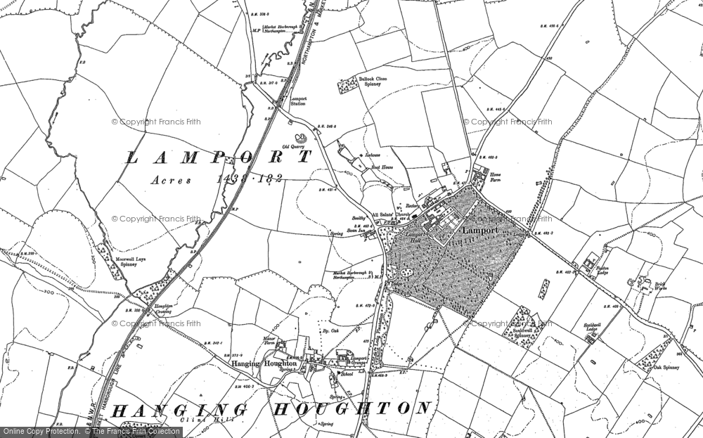 Old Map of Lamport, 1884 in 1884
