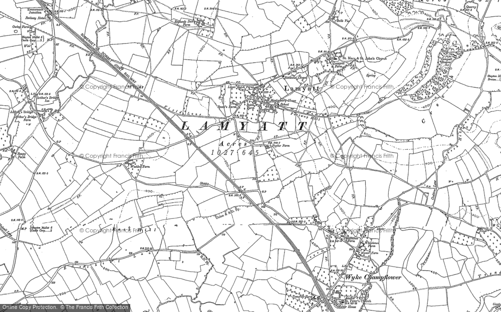 Old Map of Lamyatt, 1884 - 1885 in 1884