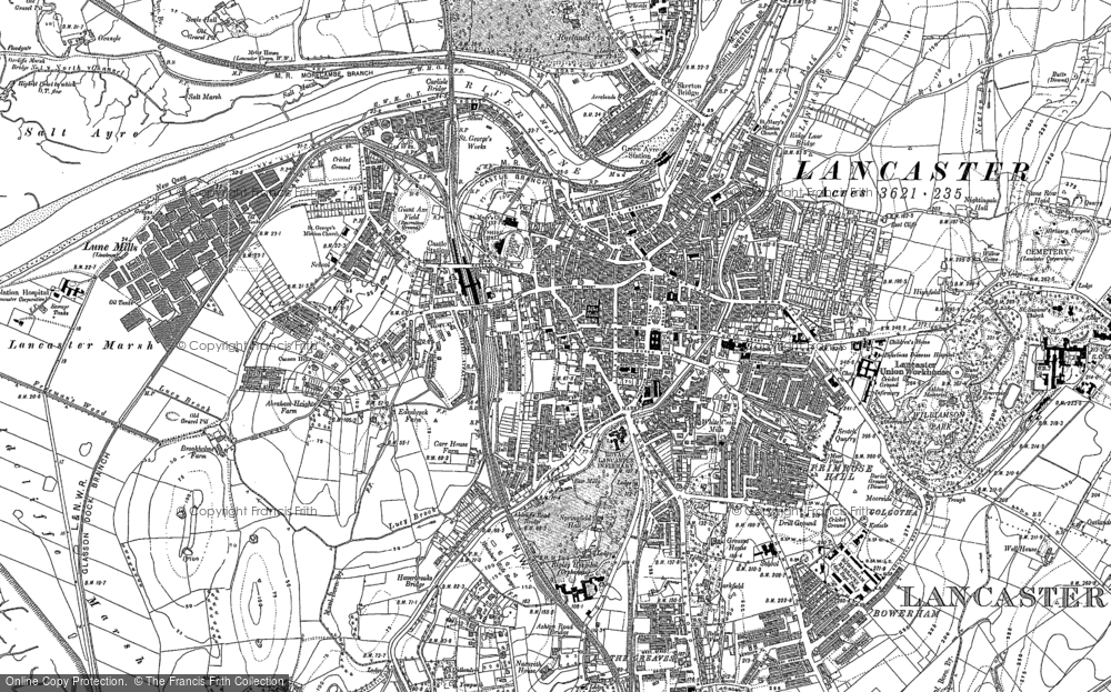 Old Map of Lancaster, 1910 in 1910