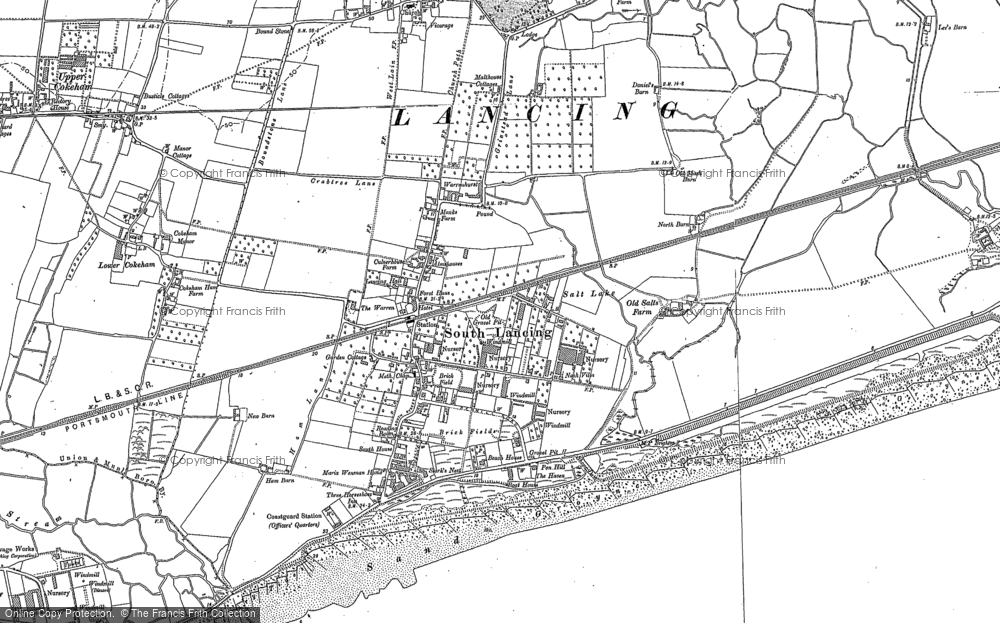 Old Map of Lancing, 1909 in 1909