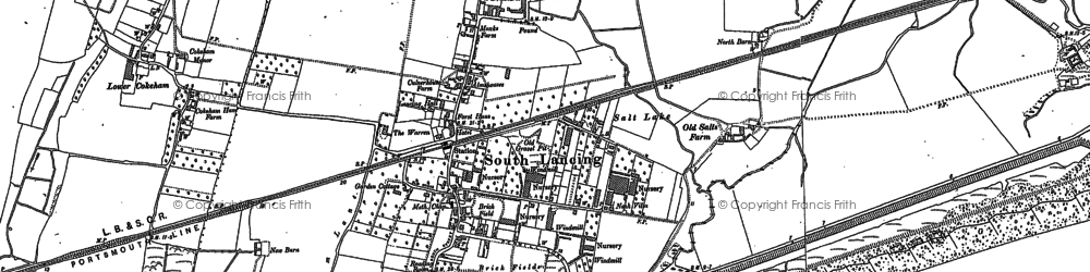 Old map of Lancing in 1909