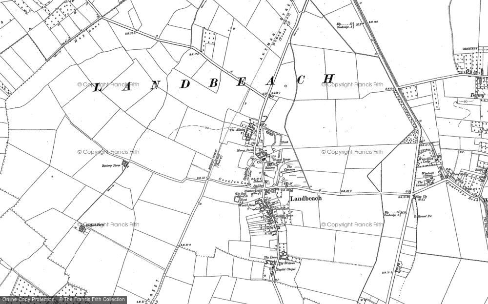 Old Map of Landbeach, 1886 - 1887 in 1886