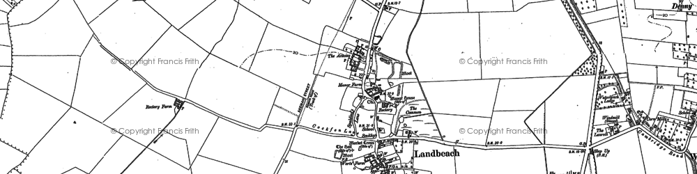 Old map of Landbeach in 1886