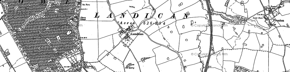 Old map of Landican in 1909