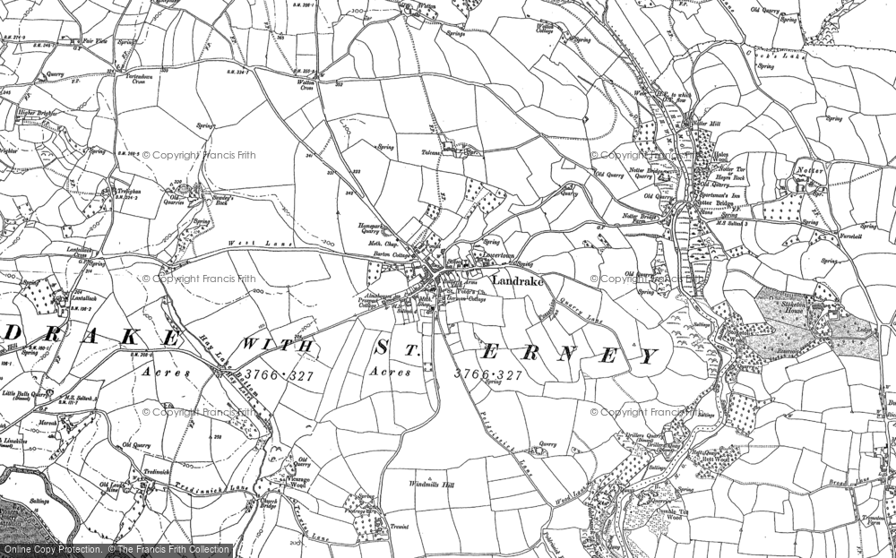 Old Map of Landrake, 1865 - 1888 in 1865