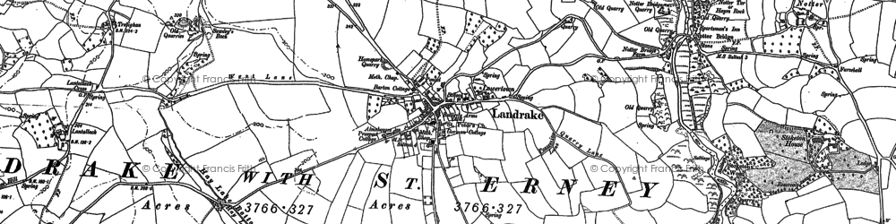 Old map of Landrake in 1865