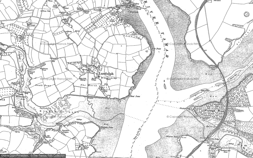 Old Map of Landulph, 1865 - 1905 in 1865