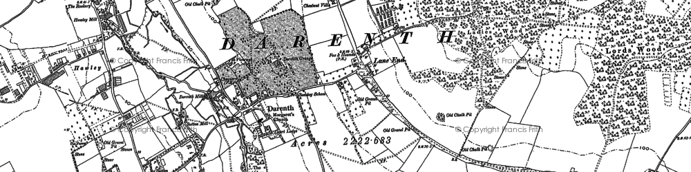 Old map of Darenth in 1895