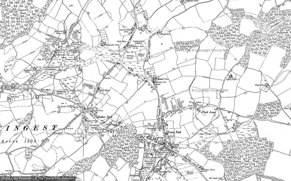 Old Map of Historic Map covering Ditchfield in 1897