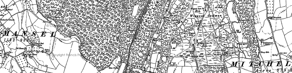 Old map of Lane End in 1901