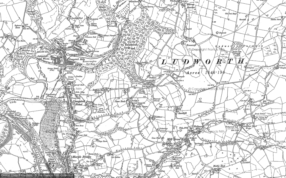 Old Map of Lane Ends, 1897 in 1897