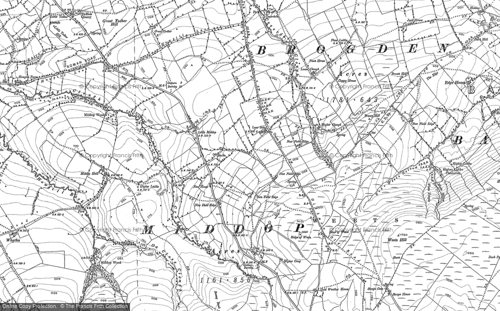 Old Map of Historic Map covering Todber in 1907