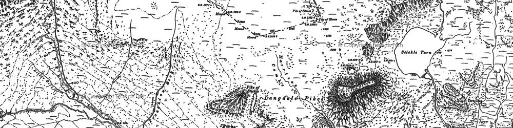 Old map of Blea Crag in 1898
