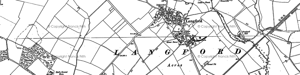 Old map of Langford in 1896