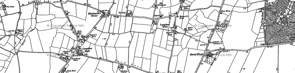 Old map of Langham in 1896