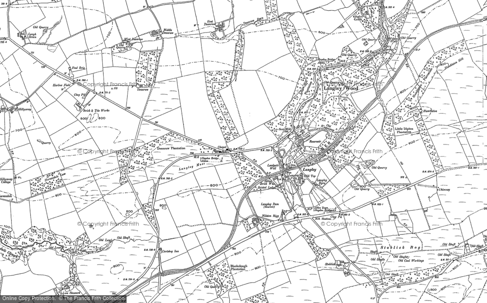 OLD ORDNANCE SURVEY MAP SLOUGH 1897 VICTORIA TERRACE ALDIN HOUSE LANGLEY NEWTOWN 