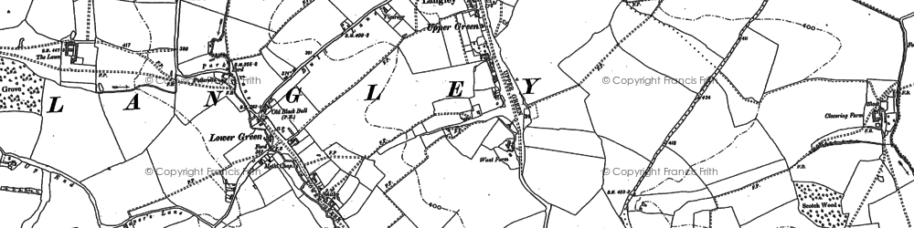 Old map of Butts Green in 1896