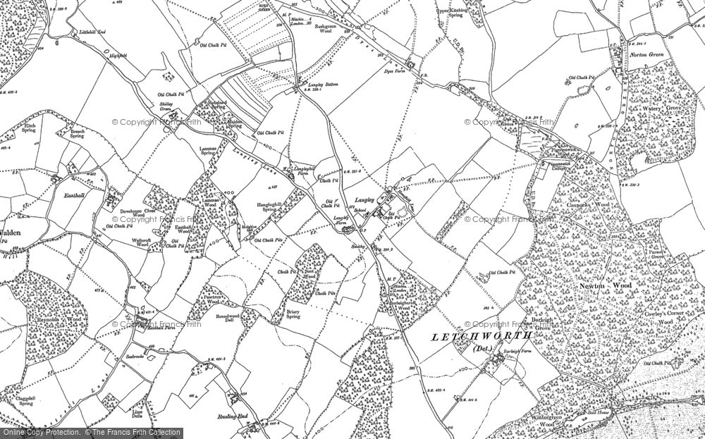 Old Map of Historic Map covering Symonds Green in 1897