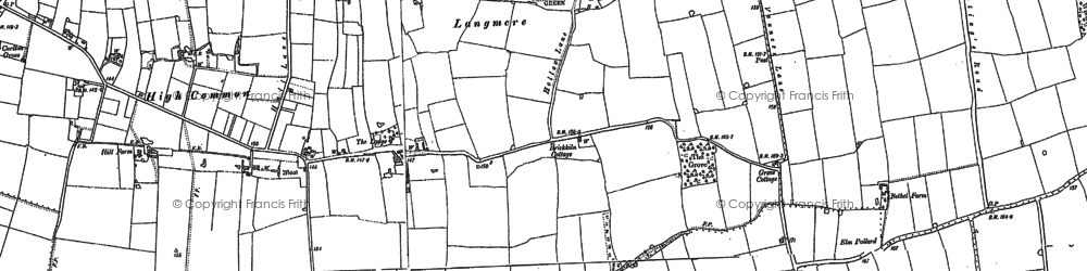 Old map of Langmere in 1883