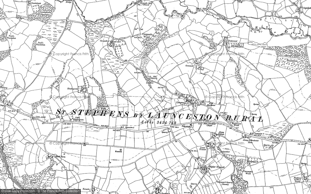 Old Map of Langore, 1882 in 1882