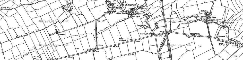 Old map of Langrigg in 1899