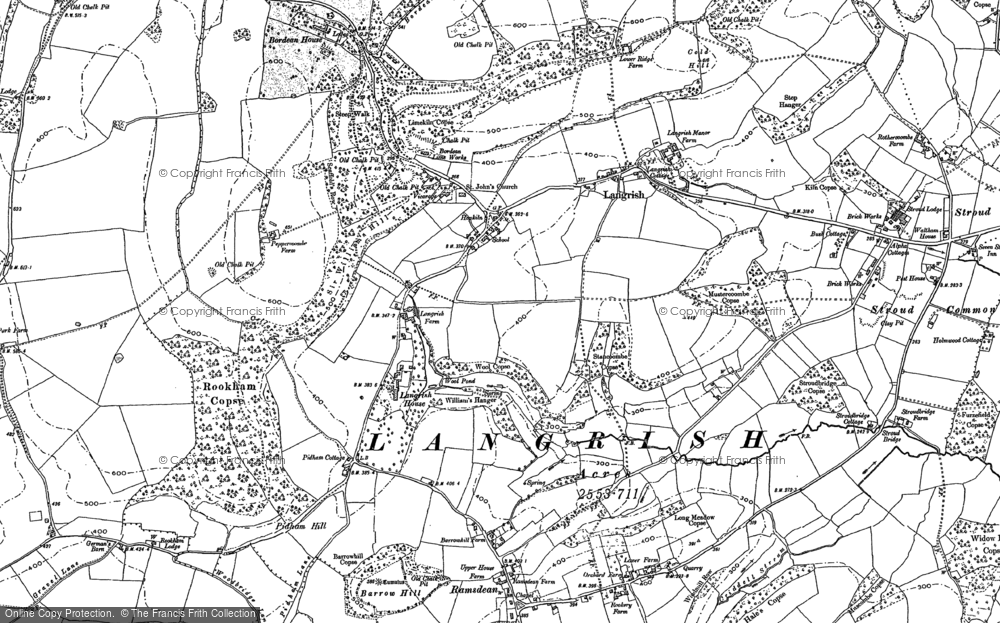 Old Map of Langrish, 1895 - 1908 in 1895